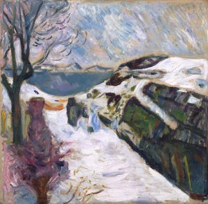 Winter Landscape from Kragero by Edvard Munch Oil Painting
