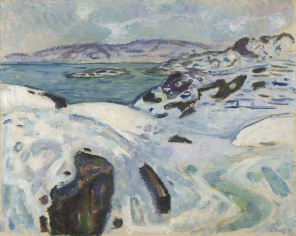 Main Product Photo of Winter on the Fiord  Painting by Edvard Munch