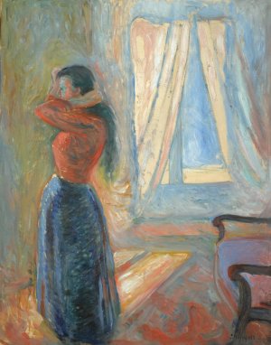 Woman Looking In The Mirror by Edvard Munch Oil Painting