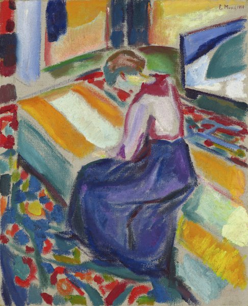 Main Product Photo of Woman Seated on a Couch  Painting by Edvard Munch