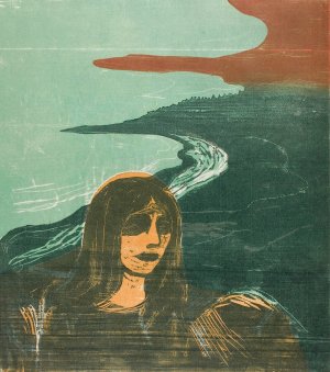 Woman's Head against the Shore by Edvard Munch Oil Painting