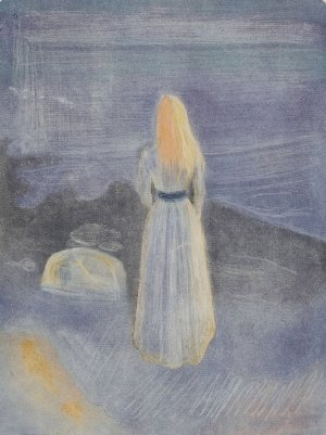 Young Woman on the Beach by Edvard Munch Oil Painting