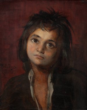 Romersk gosse. Studie by Edvard Perseus Oil Painting