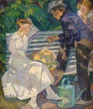 In the Vicar's Garden, Christianso by Edvard Weie Oil Painting