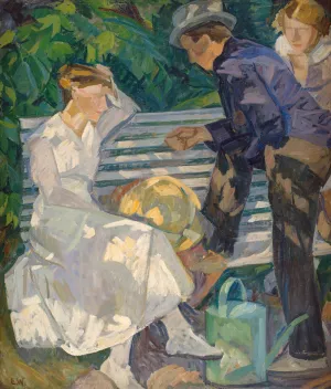 In the Vicar's Garden, Christianso by Edvard Weie Oil Painting