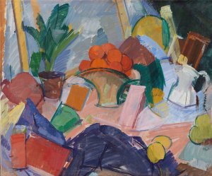 Still Life with Oranges in a Basket by Edvard Weie Oil Painting