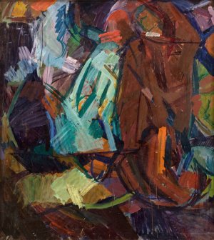 Study after Delacroix's 'Dante og Vergil' by Edvard Weie Oil Painting