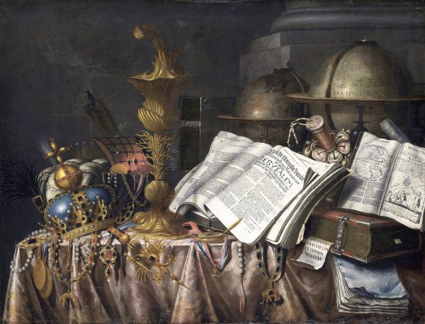 Vanitas Still Life  by Edwaert Collier - Hand-Painted Oil Painting Reproduction