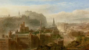 Edinburgh from Carlton Hill by Edward Angelo Goodall - Oil Painting Reproduction