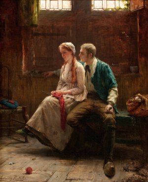 Gentle Persuasion by Edward Antoon Portielje Oil Painting
