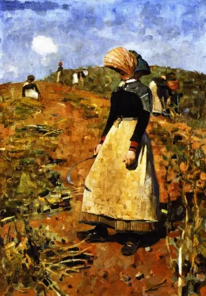 A Berwickshire Fieldworker by Edward Arthur Walton - Oil Painting Reproduction