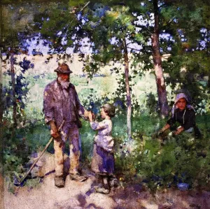 Grandfather's Garden by Edward Arthur Walton - Oil Painting Reproduction