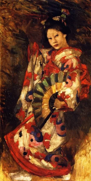 Dancing Geisha by Edward Atkinson Hornel - Oil Painting Reproduction