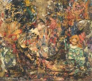 Flower Girls Oil painting by Edward Atkinson Hornel