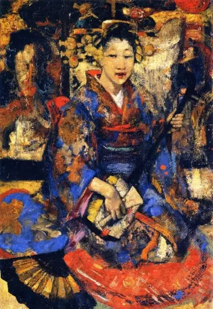 Music in Japan by Edward Atkinson Hornel - Oil Painting Reproduction