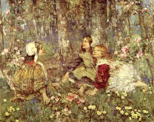Music of the Woods by Edward Atkinson Hornel - Oil Painting Reproduction
