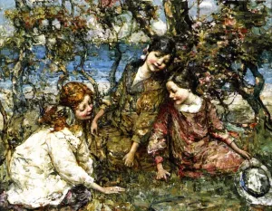 Summer Blossom by Edward Atkinson Hornel - Oil Painting Reproduction