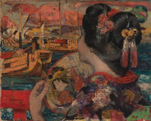 The Balcony, Yokohama by Edward Atkinson Hornel Oil Painting