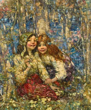The Bluebell Wood by Edward Atkinson Hornel Oil Painting