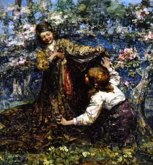 The Butterfly Catchers by Edward Atkinson Hornel - Oil Painting Reproduction