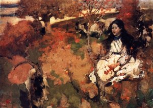 The Goatherd Oil painting by Edward Atkinson Hornel
