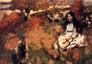 The Goatherd Oil painting by Edward Atkinson Hornel