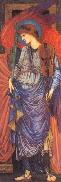 A Musical Angel by Edward Burne-Jones - Oil Painting Reproduction