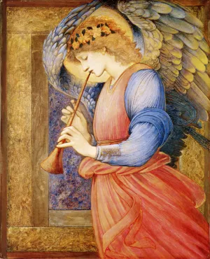 An Angel Playing a Flageolet Oil painting by Edward Burne-Jones