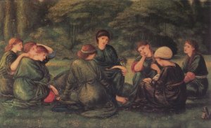 Green Summer Oil painting by Edward Burne-Jones