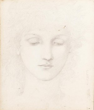 Head of a Girl by Edward Burne-Jones Oil Painting