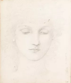 Head of a Girl Oil painting by Edward Burne-Jones