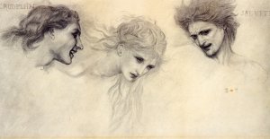 Head Study for 'The Masque of Cupid' by Edward Burne-Jones Oil Painting