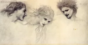 Head Study for 'The Masque of Cupid' Oil painting by Edward Burne-Jones