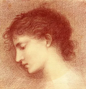 Head-Study of Maria Zambaco, probably for 'The Wine of Circe' by Edward Burne-Jones Oil Painting
