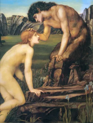 Pan and Psyche by Edward Burne-Jones Oil Painting
