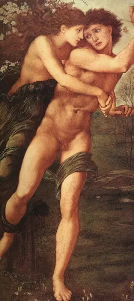 Phyllis and Demophoan Oil painting by Edward Burne-Jones