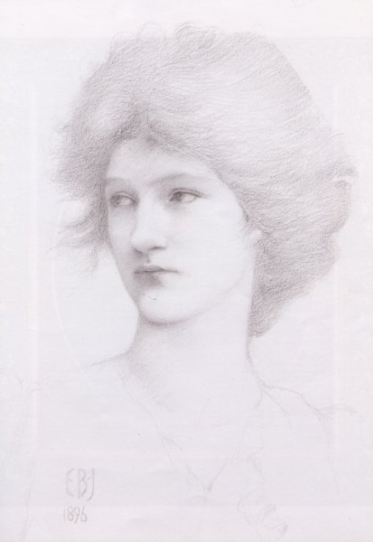 Portrait Study of Olive Maxse by Edward Burne-Jones - Hand-Painted Oil Painting Reproduction