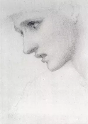 Profile To The Left painting by Edward Burne-Jones