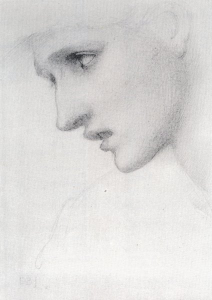 Profile To The Left by Edward Burne-Jones - Hand-Painted Oil Painting Reproduction