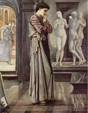 Pygmalion and the Image I: The Heart Desires by Edward Burne-Jones - Oil Painting Reproduction