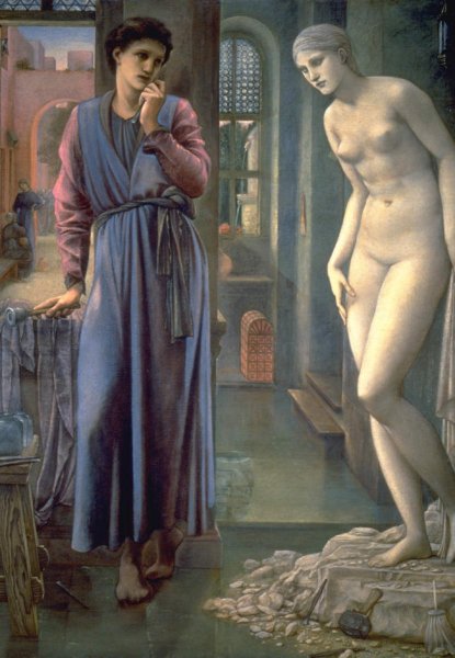 Pygmalion and the Image II: The Hand Refrains by Edward Burne-Jones - Hand-Painted Oil Painting Reproduction