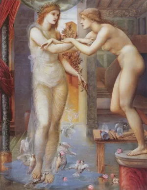 Pygmalion and the Image III: The Godhead Fires by Edward Burne-Jones Oil Painting