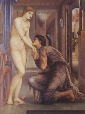 Pygmalion and the Image - The Soul Attains Oil painting by Edward Burne-Jones