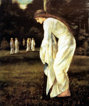 Saint George and The Dragon - The Princess Tied to the Tree Oil painting by Edward Burne-Jones
