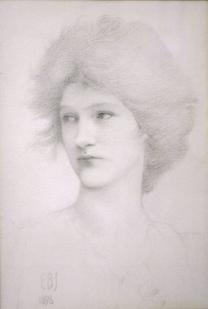 Study for the Queen in Death of Arthur by Edward Burne-Jones Oil Painting