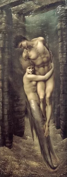 The Depths of the Sea by Edward Burne-Jones - Oil Painting Reproduction
