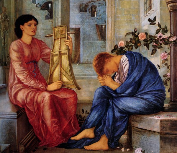 The Lament by Edward Burne-Jones - Hand-Painted Oil Painting Reproduction