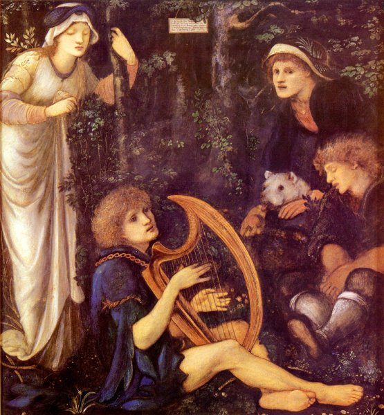 The Madness Of Sir Tristram by Edward Burne-Jones - Hand-Painted Oil Painting Reproduction
