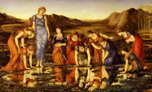 The Mirror of Venus by Edward Burne-Jones Oil Painting