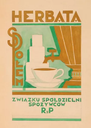 Herbata Zwiazku Spoldzielni Spozywcow Rz. P Spolem Oil painting by Edward Butrymowicz